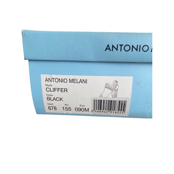 Antonio Melani Cliffer Black Peep Toe Suede Booties 9M New - Picture 6 of 14